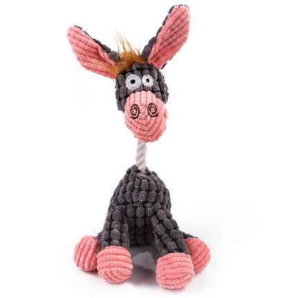 Plush Donkey Dog Toy – Squeaky Chew Toy for Puppies & Dogs