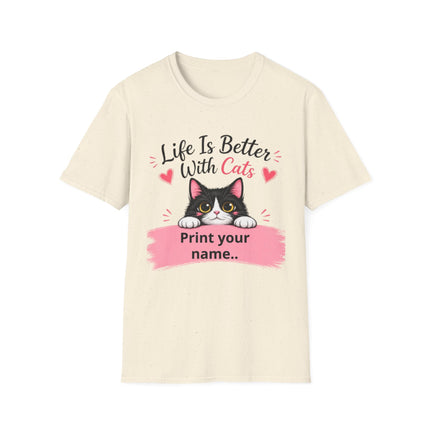 Personalized Life Is Better With Cats T-Shirt – Custom Cat Lover Gift