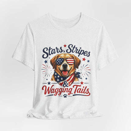 Patriotic Dog Tee — "Stars, Stripes & Wagging Tails"