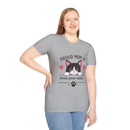 Personalized Proud Mom of Cat Shirt | Custom Cat Mom Gift with Pet Name
