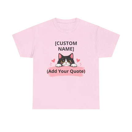 Personalized Cat T-Shirt with Custom Name & Quote – Cute Kitty Lover Gift