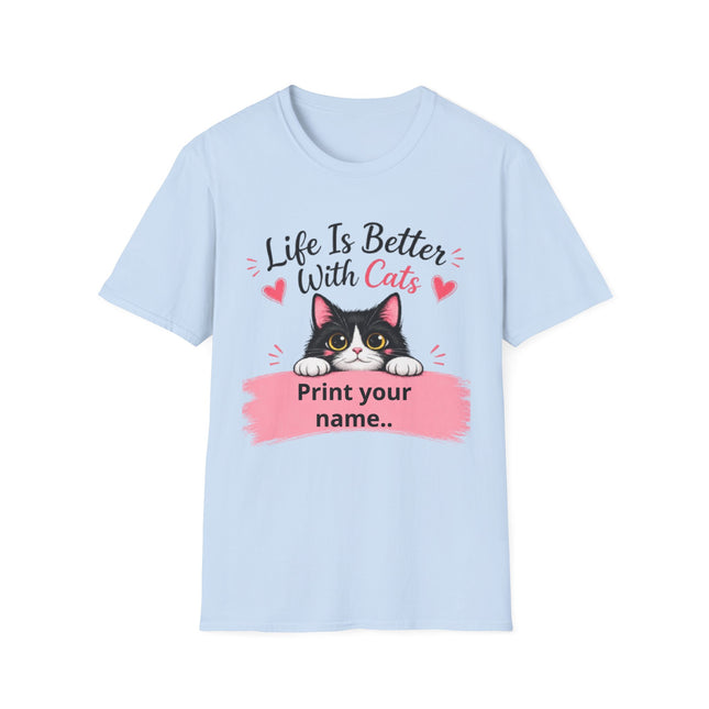 Personalized Life Is Better With Cats T-Shirt – Custom Cat Lover Gift