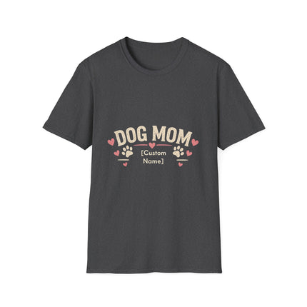 Personalized Dog Mom T-Shirt – Custom Name Gift for Dog Lovers