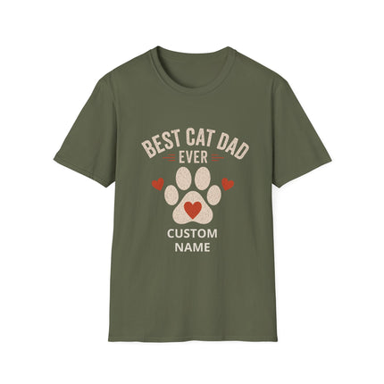 Best Cat Dad Ever Personalized T-Shirt – Custom Cat Name Gift for Cat Lovers
