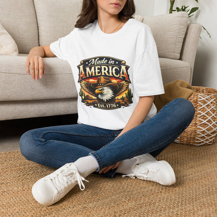 Made in America T-Shirt — Vintage Eagle Patriotic Tee (Est. 1776)
