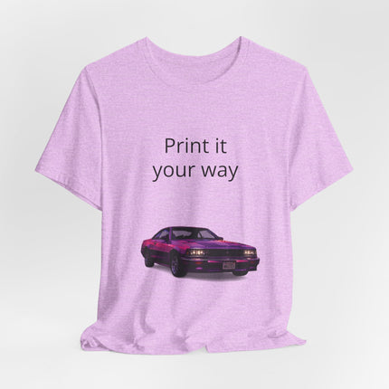 Retro Purple Muscle Car Tee — "Print it your way" Graphic T-Shirt