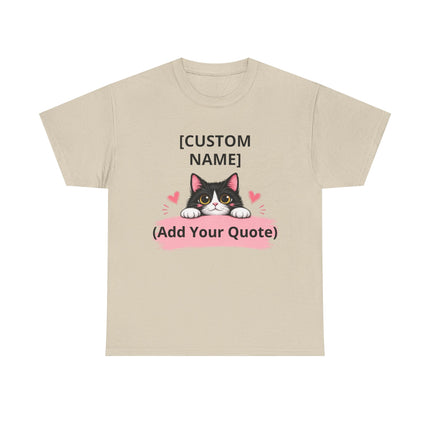 Personalized Cat T-Shirt with Custom Name & Quote – Cute Kitty Lover Gift