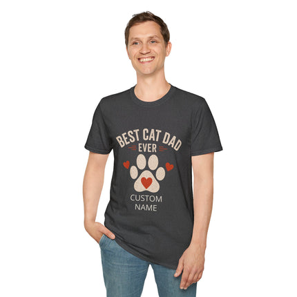 Best Cat Dad Ever Personalized T-Shirt – Custom Cat Name Gift for Cat Lovers