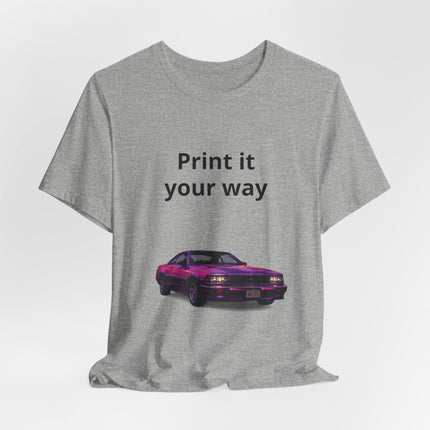 Retro Purple Muscle Car Tee — "Print it your way" Graphic T-Shirt