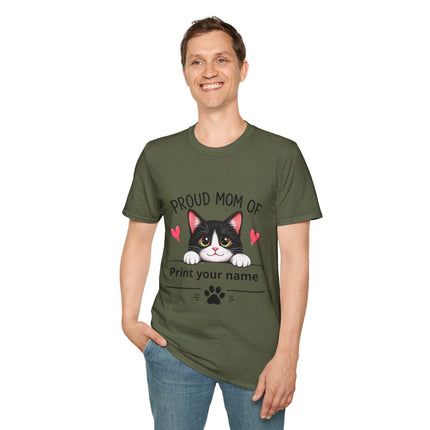 Personalized Proud Mom of Cat Shirt | Custom Cat Mom Gift with Pet Name
