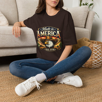 Made in America T-Shirt — Vintage Eagle Patriotic Tee (Est. 1776)