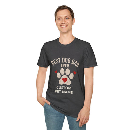 Best Dog Dad Ever Personalized T-Shirt – Custom Dog Name Gift for Dog Lovers