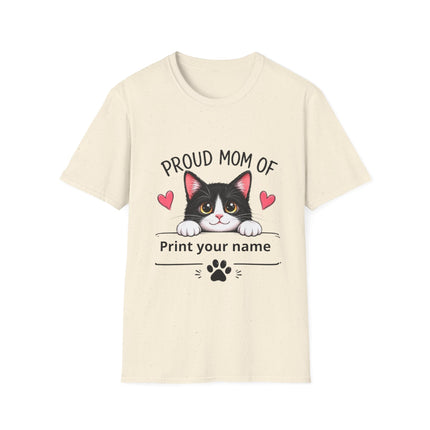 Personalized Proud Mom of Cat Shirt | Custom Cat Mom Gift with Pet Name