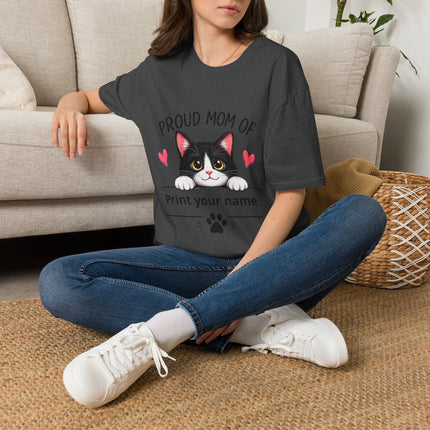 Personalized Proud Mom of Cat Shirt | Custom Cat Mom Gift with Pet Name