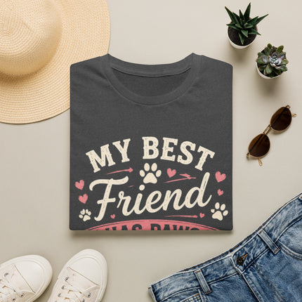 My Best Friend Has Paws Personalized T-Shirt – Custom Pet Name Dog & Cat Lover Gift