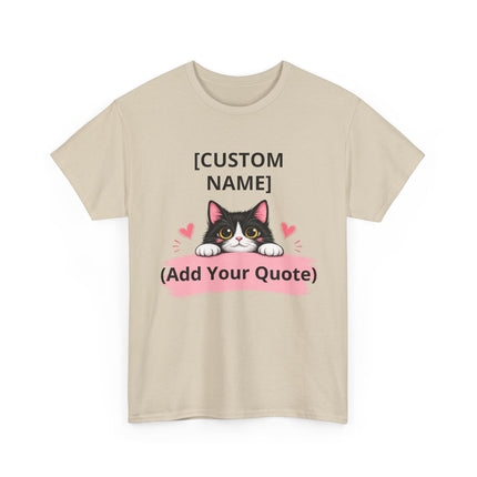 Personalized Cat T-Shirt with Custom Name & Quote – Cute Kitty Lover Gift