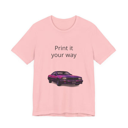 Retro Purple Muscle Car Tee — "Print it your way" Graphic T-Shirt