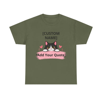 Personalized Cat T-Shirt with Custom Name & Quote – Cute Kitty Lover Gift