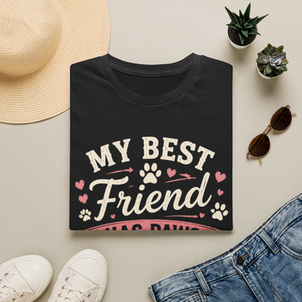 My Best Friend Has Paws Personalized T-Shirt – Custom Pet Name Dog & Cat Lover Gift