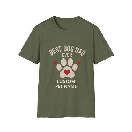 Best Dog Dad Ever Personalized T-Shirt – Custom Dog Name Gift for Dog Lovers
