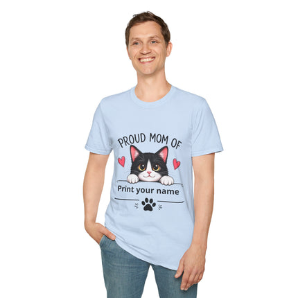 Personalized Proud Mom of Cat Shirt | Custom Cat Mom Gift with Pet Name