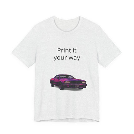 Retro Purple Muscle Car Tee — "Print it your way" Graphic T-Shirt