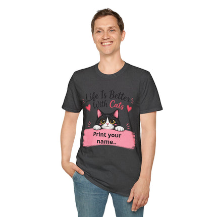 Personalized Life Is Better With Cats T-Shirt – Custom Cat Lover Gift
