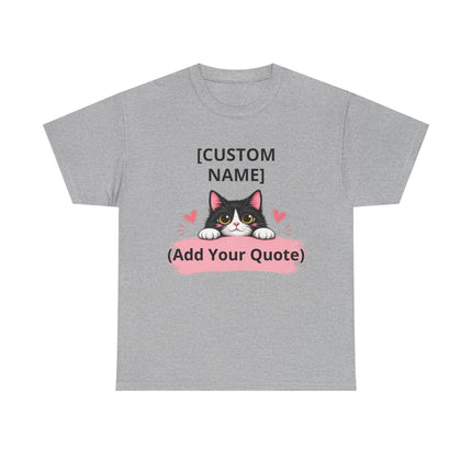 Personalized Cat T-Shirt with Custom Name & Quote – Cute Kitty Lover Gift