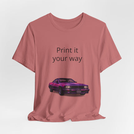 Retro Purple Muscle Car Tee — "Print it your way" Graphic T-Shirt