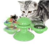 Interactive Cat Windmill Toy – Rotating Suction Cup Catnip & Teeth Grinding Toy