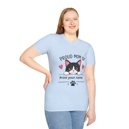 Personalized Proud Mom of Cat Shirt | Custom Cat Mom Gift with Pet Name