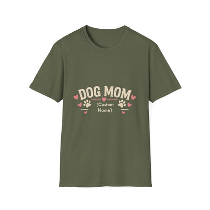 Personalized Dog Mom T-Shirt – Custom Name Gift for Dog Lovers