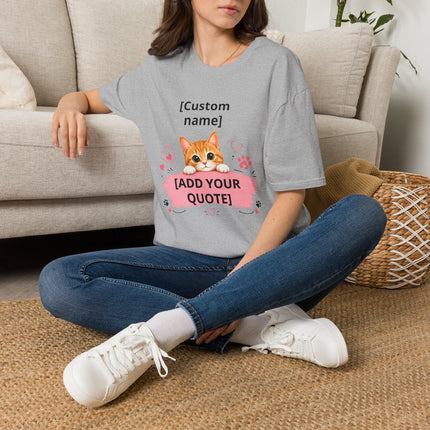 Personalized Cat T-Shirt with Custom Name & Quote – Cute Kitten Lover Gift