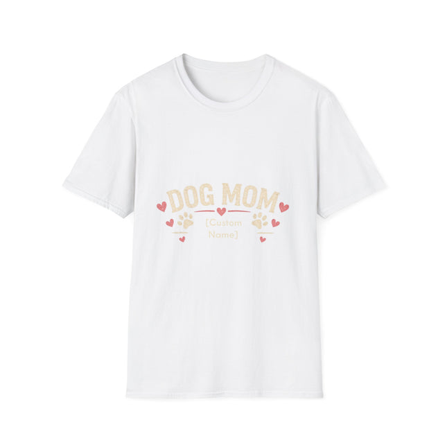 Personalized Dog Mom T-Shirt – Custom Name Gift for Dog Lovers
