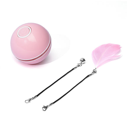 LED Interactive Rolling Cat Toy Ball – USB Rechargeable Automatic Pet Toy