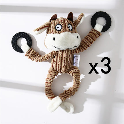 Plush Donkey Dog Toy – Squeaky Chew Toy for Puppies & Dogs