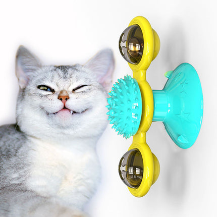 Interactive rotating cat toy