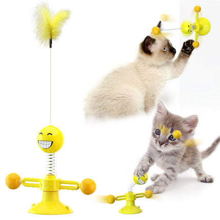 Interactive rotating cat toy