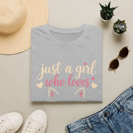 Just a Girl Who Loves Cats Personalized T-Shirt – Custom Cat Name Gift for Women