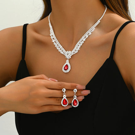 Luxury Emerald Green Crystal Necklace & Earring Set for Women – Elegant