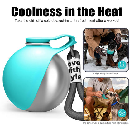 Outdoor pet water bottle with bowl
