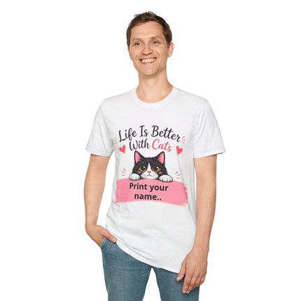 Personalized Life Is Better With Cats T-Shirt – Custom Cat Lover Gift