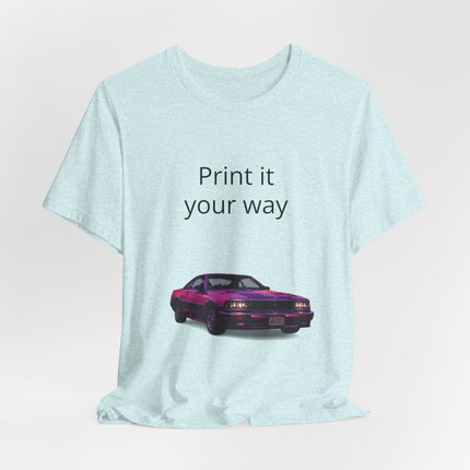 Retro Purple Muscle Car Tee — "Print it your way" Graphic T-Shirt