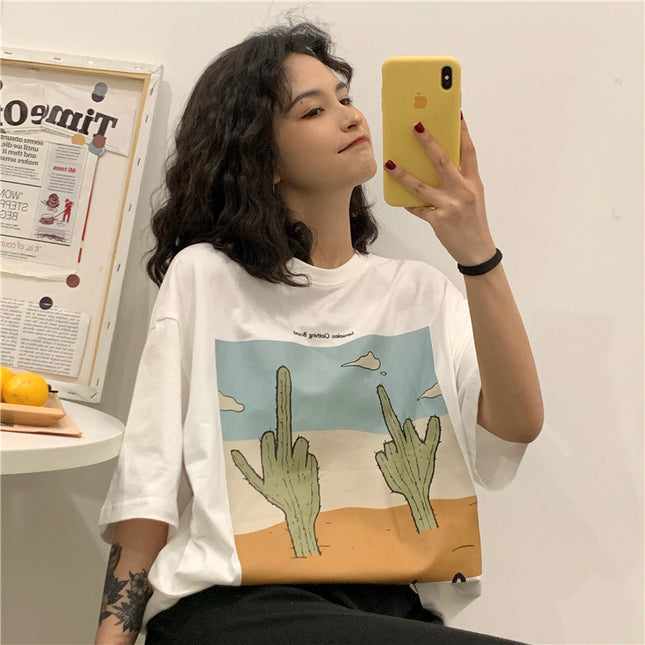 Cactus print short sleeve