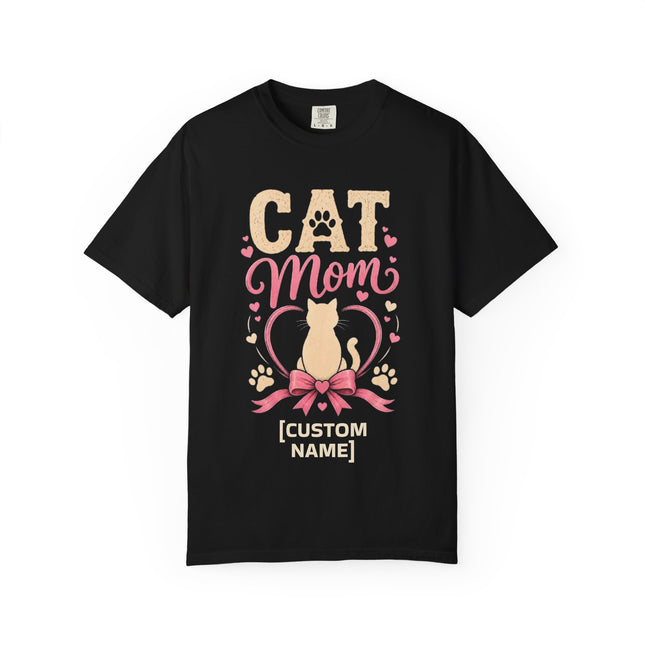 Cat Mom Personalized T-Shirt – Custom Cat Name Gift for Cat Lovers
