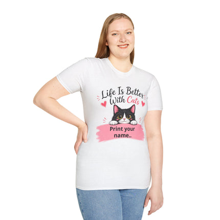 Personalized Life Is Better With Cats T-Shirt – Custom Cat Lover Gift