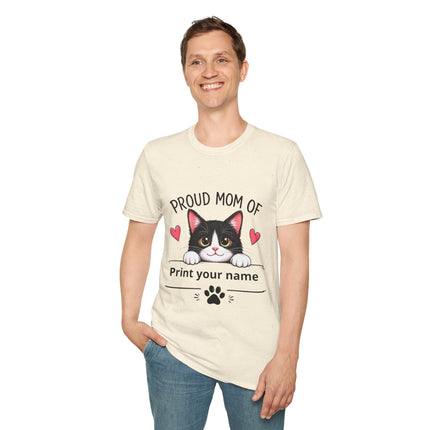 Personalized Proud Mom of Cat Shirt | Custom Cat Mom Gift with Pet Name