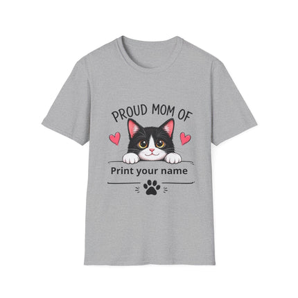 Personalized Proud Mom of Cat Shirt | Custom Cat Mom Gift with Pet Name