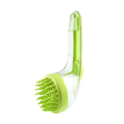 Pet Bath Brush with Shampoo Dispenser – Soft Silicone Grooming Comb for Dogs & Cats