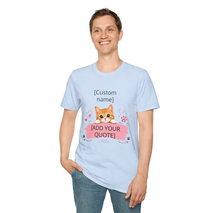 Personalized Cat T-Shirt with Custom Name & Quote – Cute Kitten Lover Gift